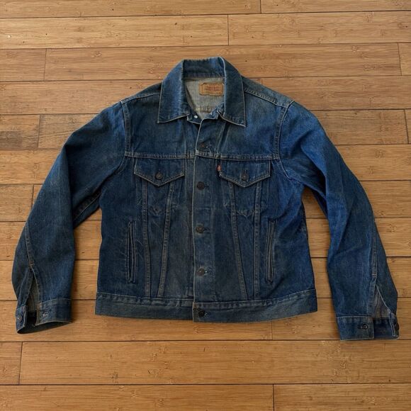 Vtg Levi’s Strauss 555 Denim Jean Jacket 70506 0216 Sz 44 Made In Canada